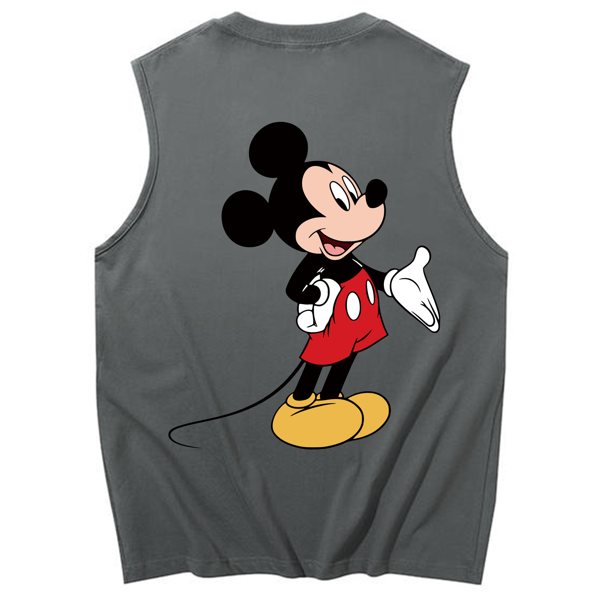 ミッキーマウス Mickey Mouse コットン100％タンクトップ（背面プリント）